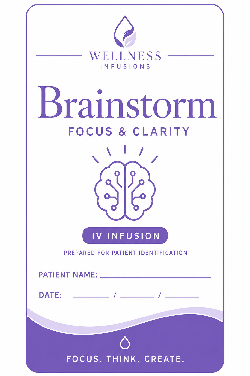 Brainstorm IV Therapy label