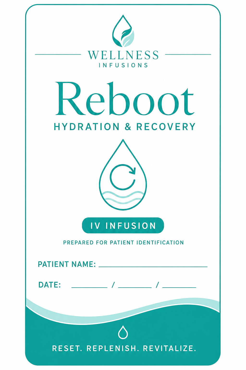 Reboot IV Therapy label